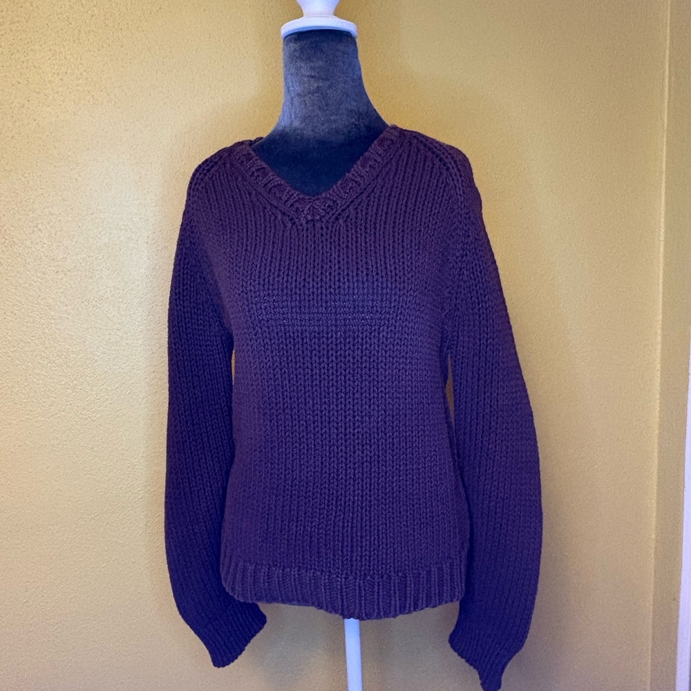 Vintage J. Crew Deep Raisin V-Neck Sweater
